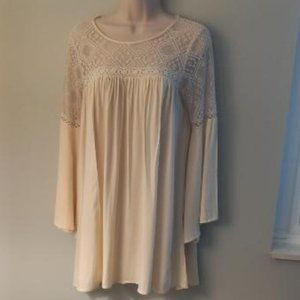 BOHO Long Bell Sleeve & Lace Shoulder